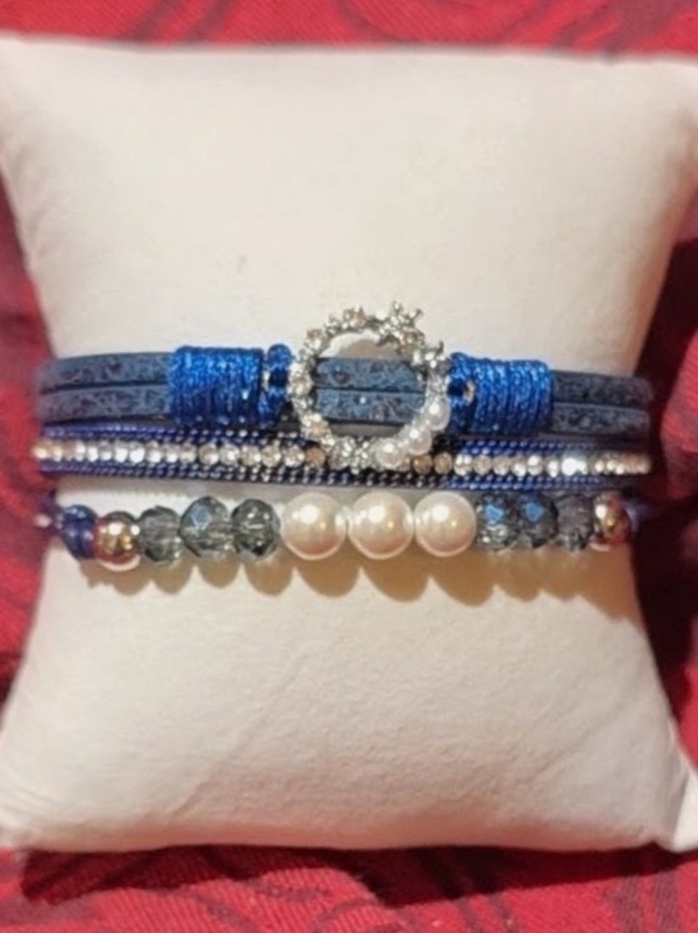 Elegant Blue Beaded Multi-Strand Women's Bracelet